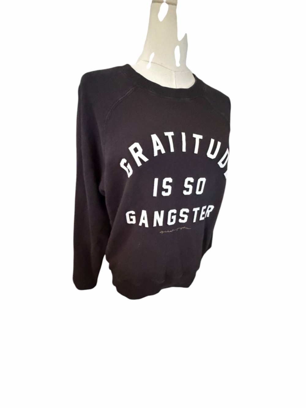 Spiritual Gangster "Gratitude Is So Gangster" Black Crewneck Sweatshirt Sz Small - Picture 2 of 11